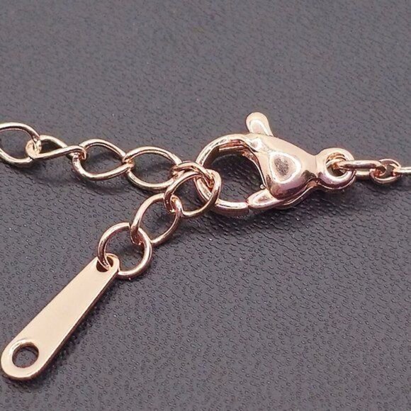 Rose Golden Heart-Shaped Pendant with Microprinting NWOT - Picture 6 of 8